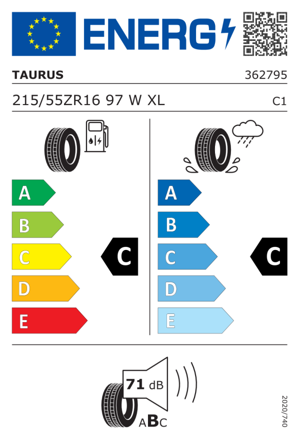 215/55R16 97W TAURURS HIGH PERFORMANCE XL VARA - imagine 2