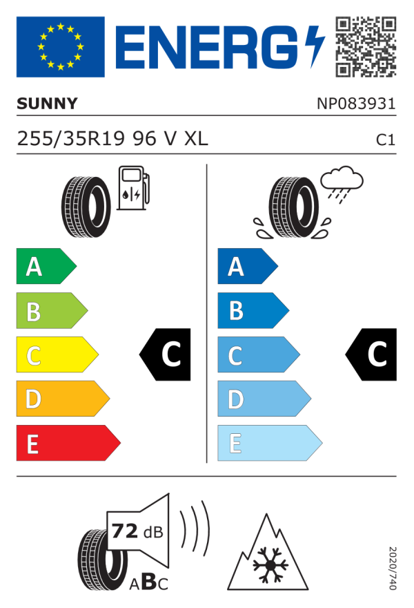 255/35R19 96V XL SUNNY WINTERMAX NW211 IARNA - imagine 2